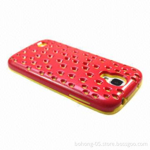 Hard Case for Samsung S4, Made of PC and Silicone, Strawberry Pattern PC + Silicone Combo